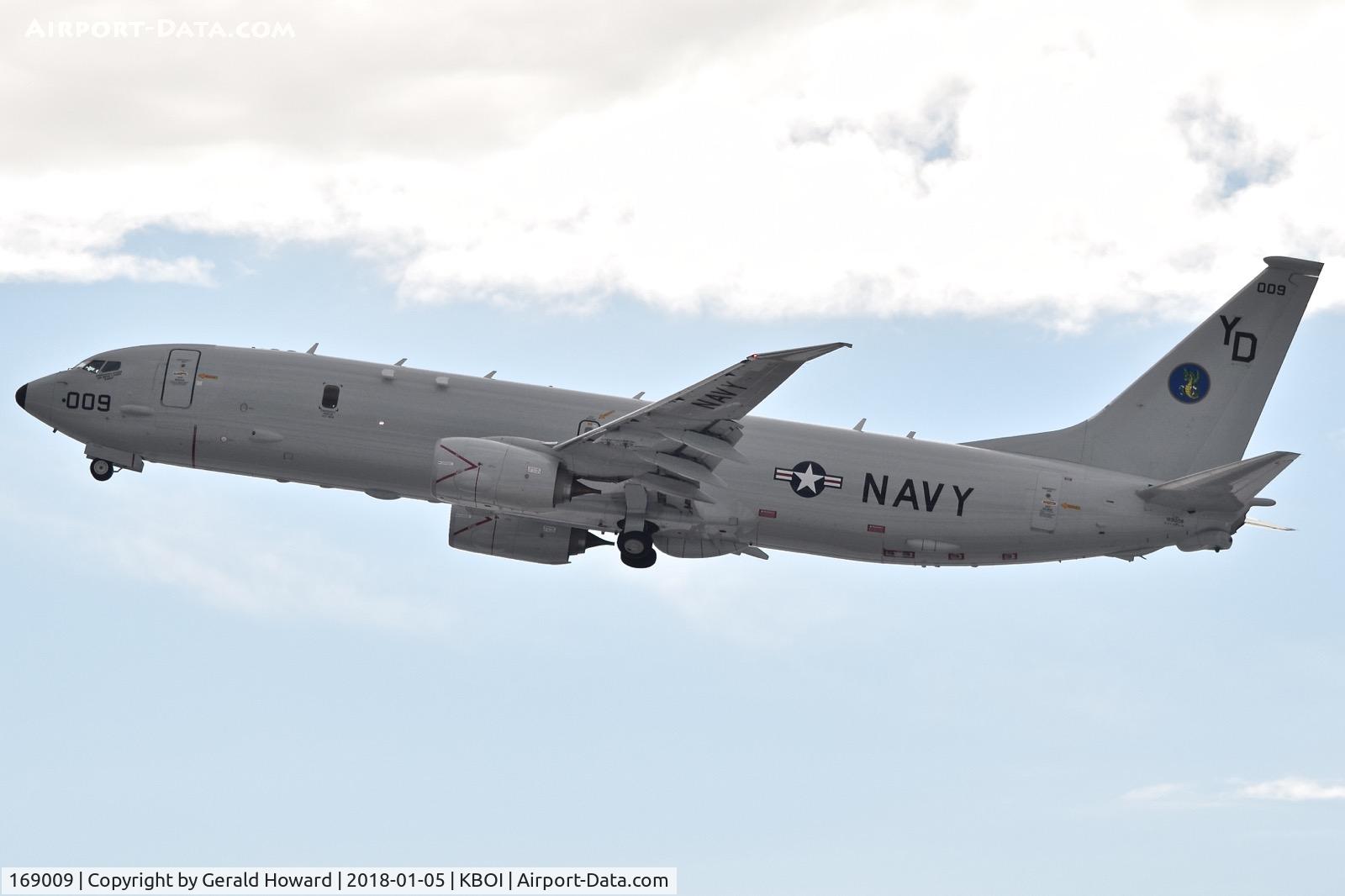 169009, 2016 Boeing P-8A Poseidon (737-8FV) C/N 44951, Departing RWY 10R. VP-4 “Skinny Dragons”, Whidbey Island,WA. Call Sign 
