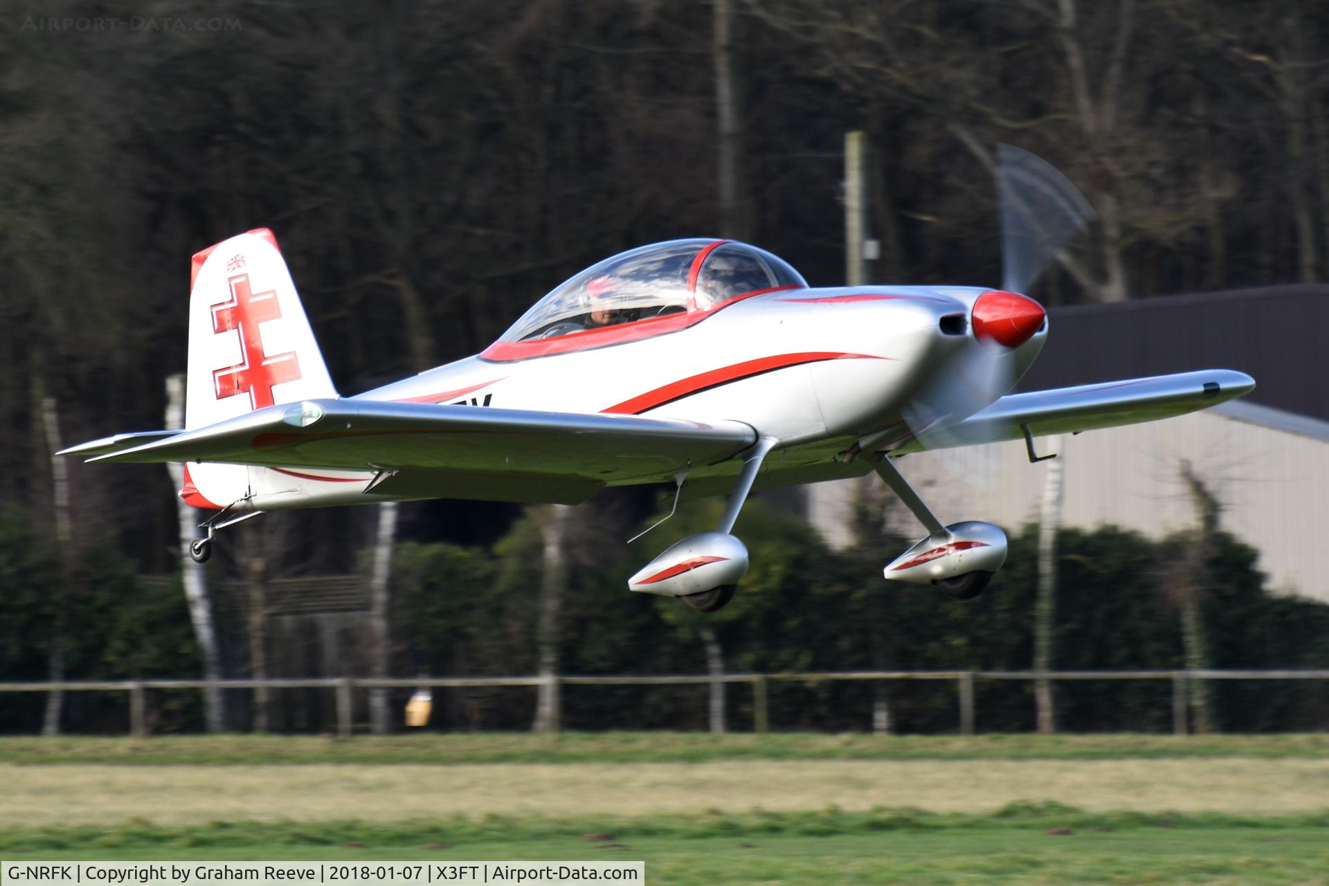 G-NRFK, 2013 Vans RV-8 C/N PFA 303-14135, Departing from Felthorpe.