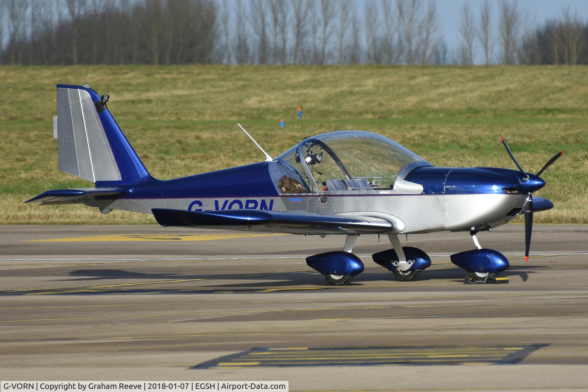 G-VORN, 2004 Aerotechnik EV-97 Eurostar C/N PFA 315-14299, Parked at Norwich.