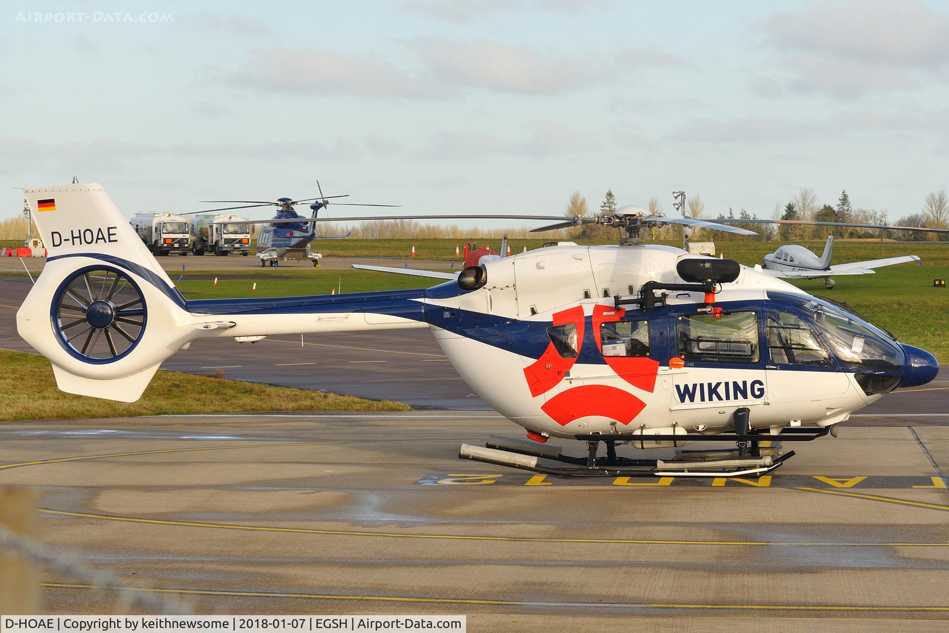 D-HOAE, 2016 Airbus Helicopters H-145 (BK-117D-2) C/N 20105, Arrived at Norwich from Emden.