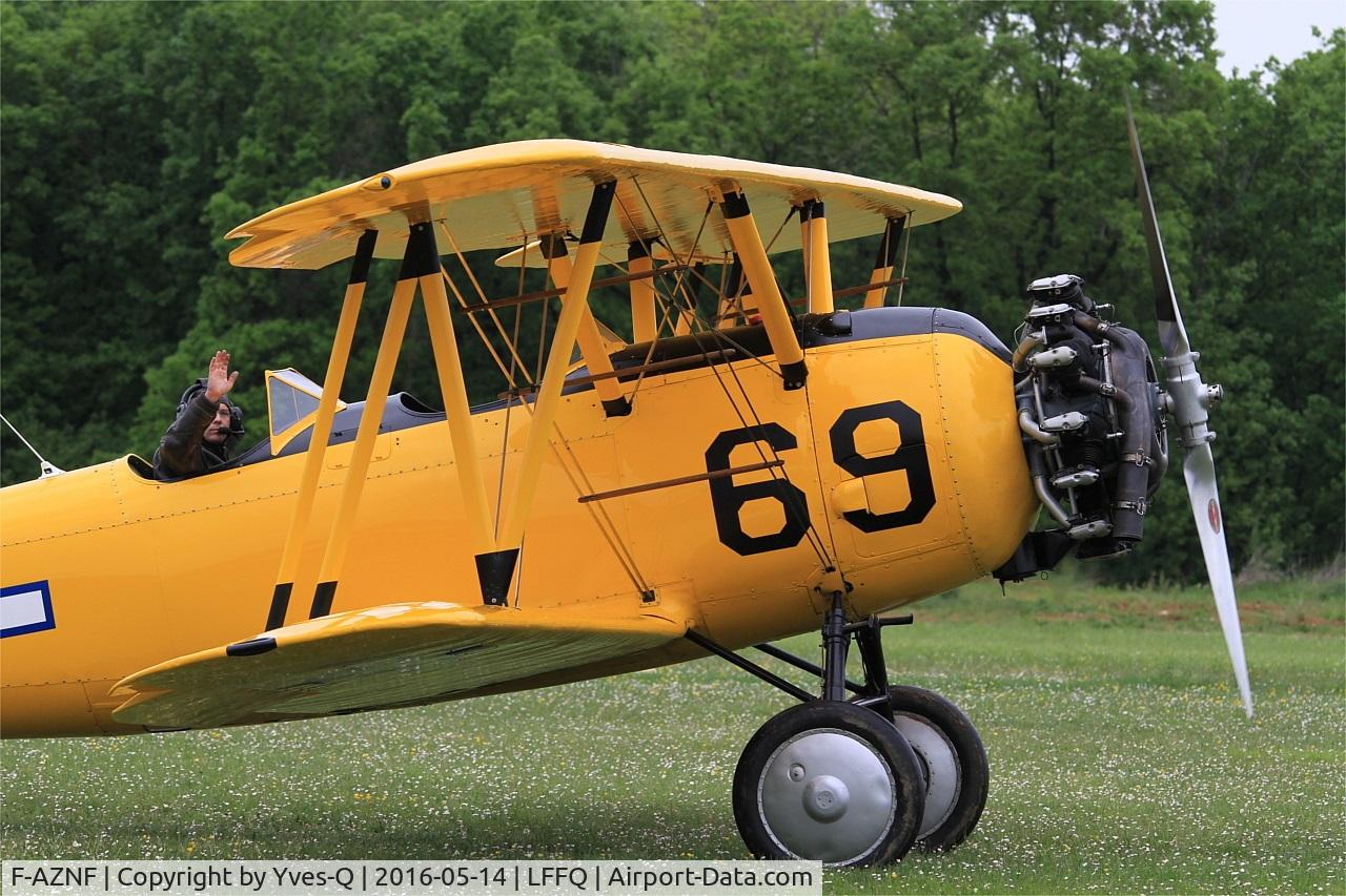 F-AZNF, Naval Aircraft Factory N3N-3 C/N 2909, Naval Aircraft Factory N3N-3, Taxiing to parking area, La Ferté-Alais (LFFQ) air show 2016