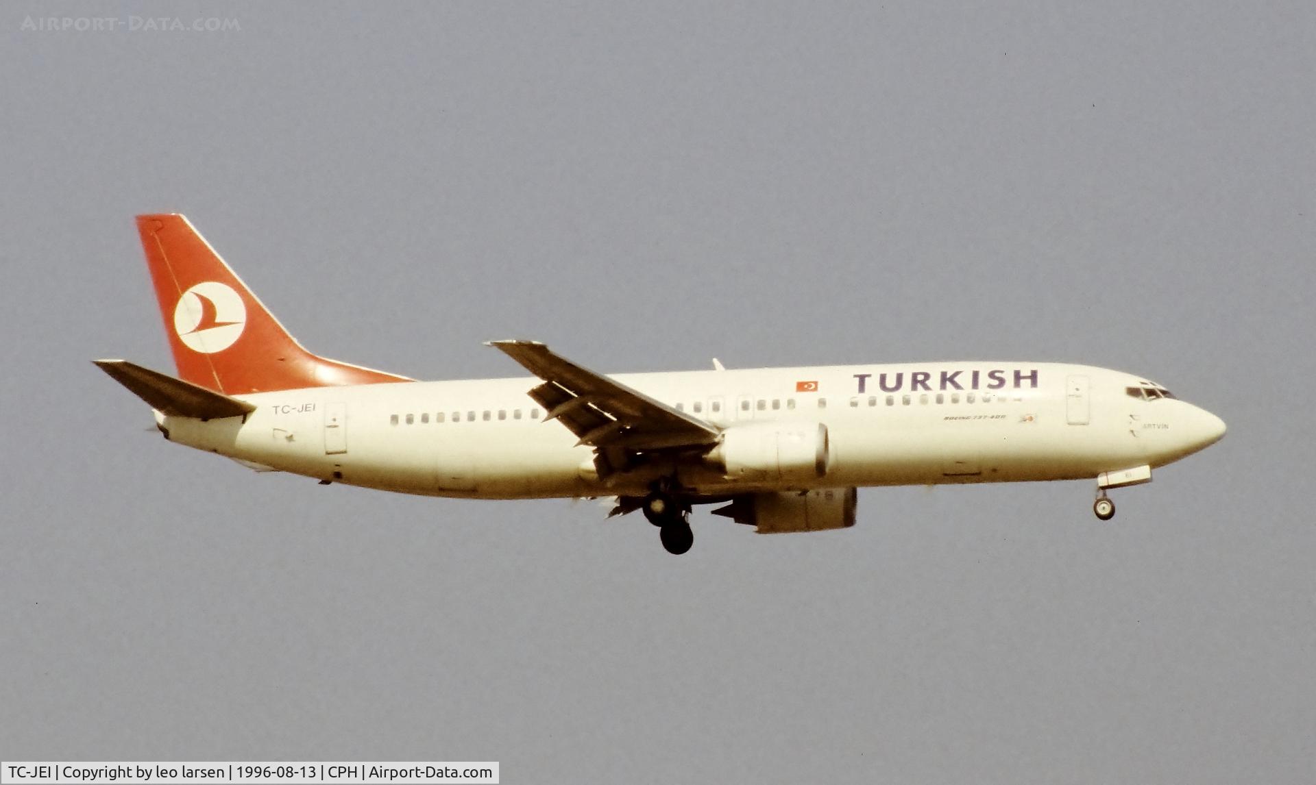 TC-JEI, 1994 Boeing 737-4Q8 C/N 26298, Copenhagen 13.8.1996