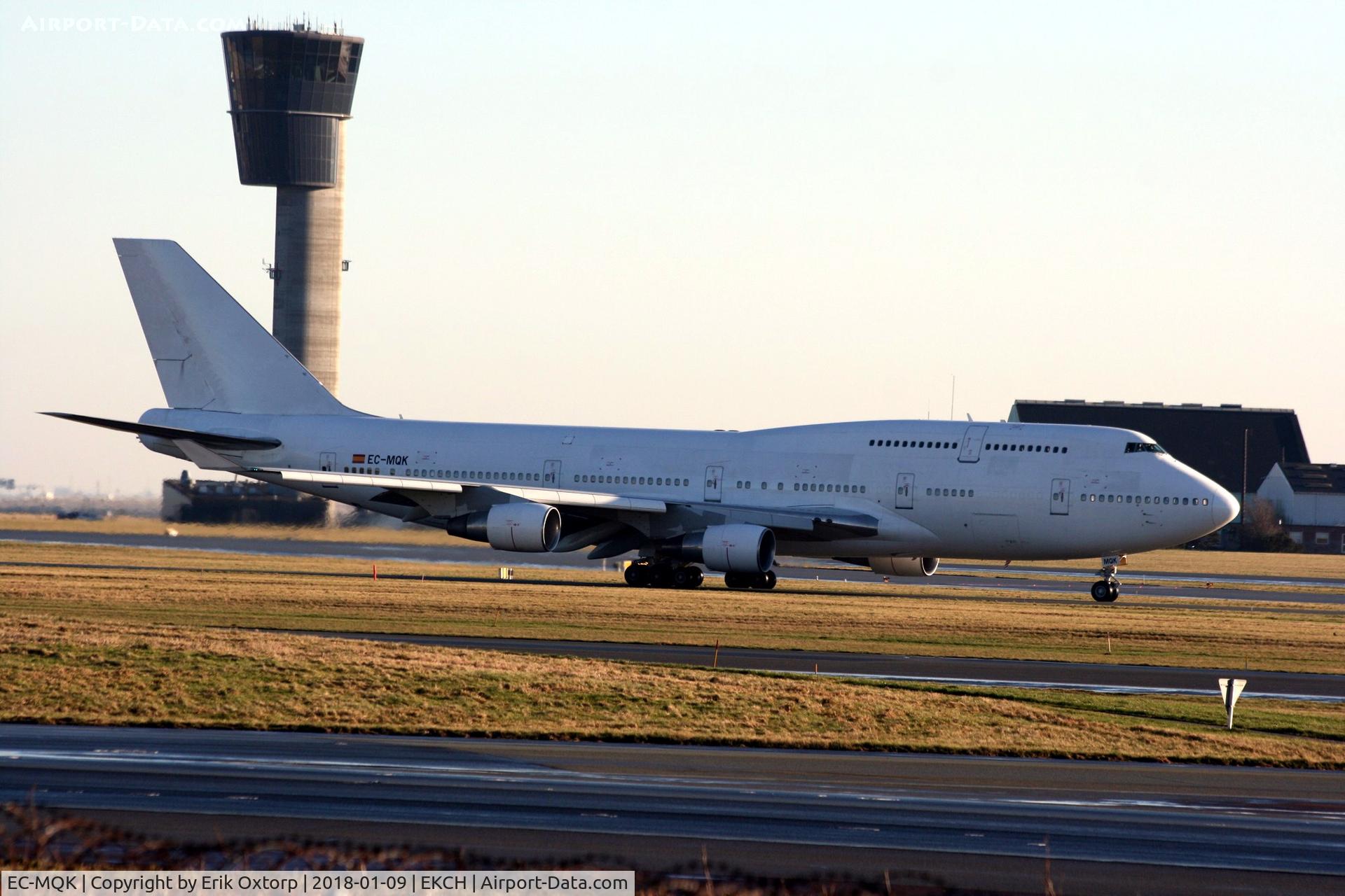 EC-MQK, 1998 Boeing 747-4H6 C/N 28427, EC-MQK taxing for takeoff rw 04R