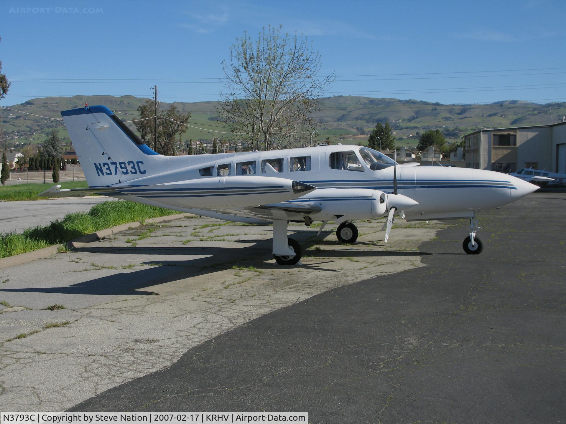 N3793C, 1974 Cessna 402B C/N 402B0633, Locally-based 1974 Cessna 402B @ Reid-Hillview Airport, San Jose, CA (to Pacific Aviation Aircraft Management, Fresno, CA 2008-07-16)