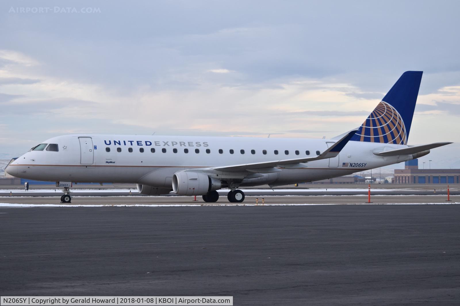 N206SY, 2017 Embraer 175LR (ERJ-170-200LR) C/N 17000637, Parked on remote spot #5.