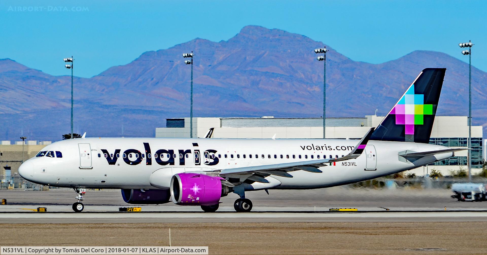 N531VL, 2017 Airbus A320-271N C/N 7626, N531VL Volaris Airbus A320-271N s/n 7626 - Airbus A320neo 
Las Vegas - McCarran International (LAS / KLAS)
USA - Nevada, January 7, 2018
Photo: Tomás Del Coro