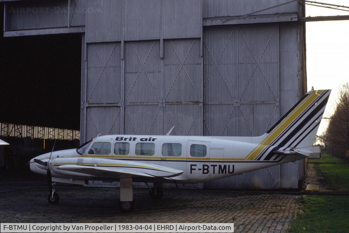 F-BTMU, Piper PA-31-350 Navajo Chieftain Chieftain C/N 31-7305048, Piper PA-31-350 Navajo Chieftain of Brit Air parked at Rotterdam Zestienhoven airport, 1983