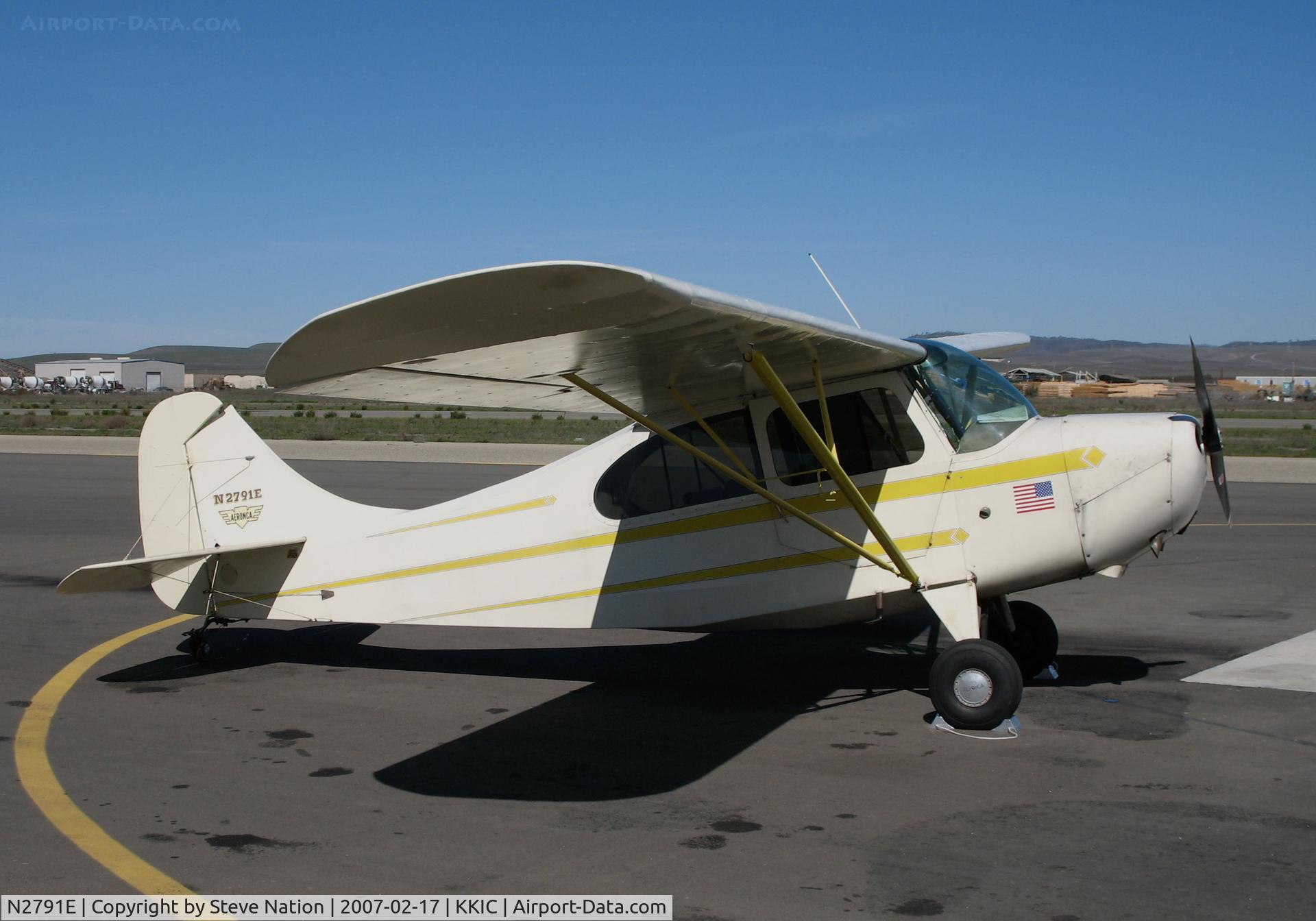 N2791E, 1946 Aeronca 7AC Champion C/N 7AC-6374, Reid-Hillview Airport (San Jose, CA) 1946 Aeronca 7AC visiting @ Mesa Del Rey Airport (King City, CA)