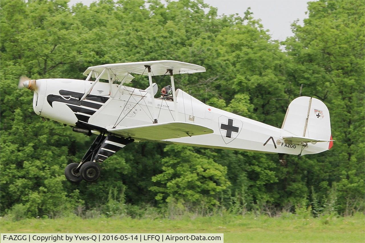 F-AZGG, 1958 CASA 1-131E Jungmann C/N 2156, CASA 1-131E Jungmann, Take off rwy 28, La Ferté-Alais airfield (LFFQ) Airshow 2016