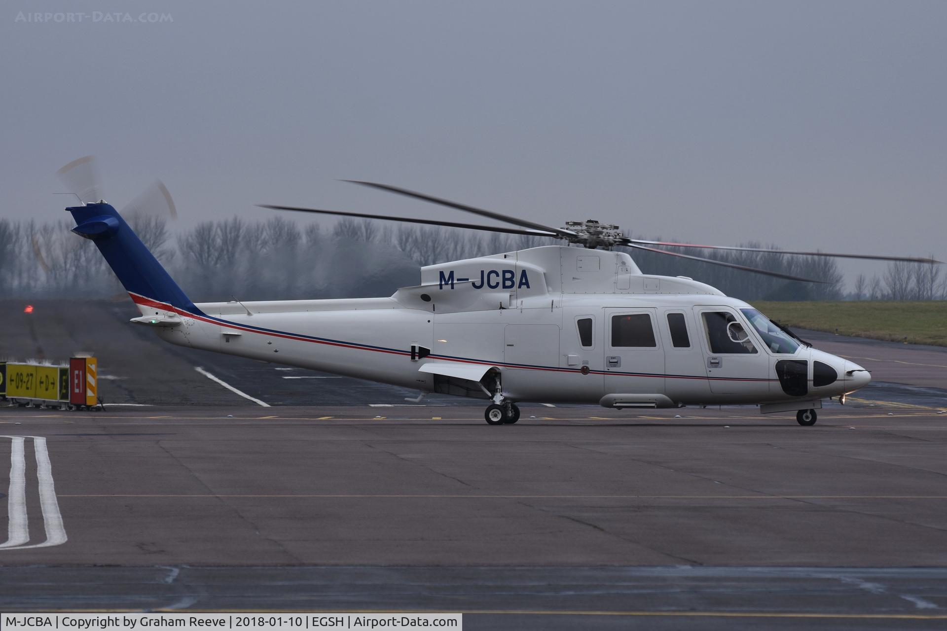M-JCBA, 2011 Sikorsky S-76C C/N 760807, Departing from Norwich.