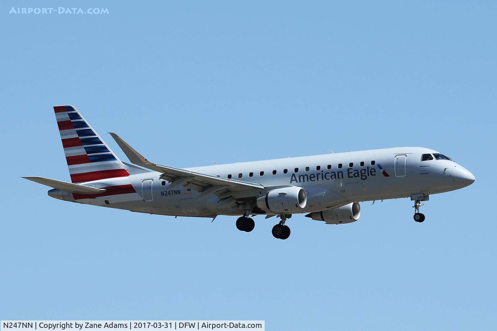 N247NN, 2016 Embraer 175LR (ERJ-170-200LR) C/N 17000619, Arriving at DFW Airport