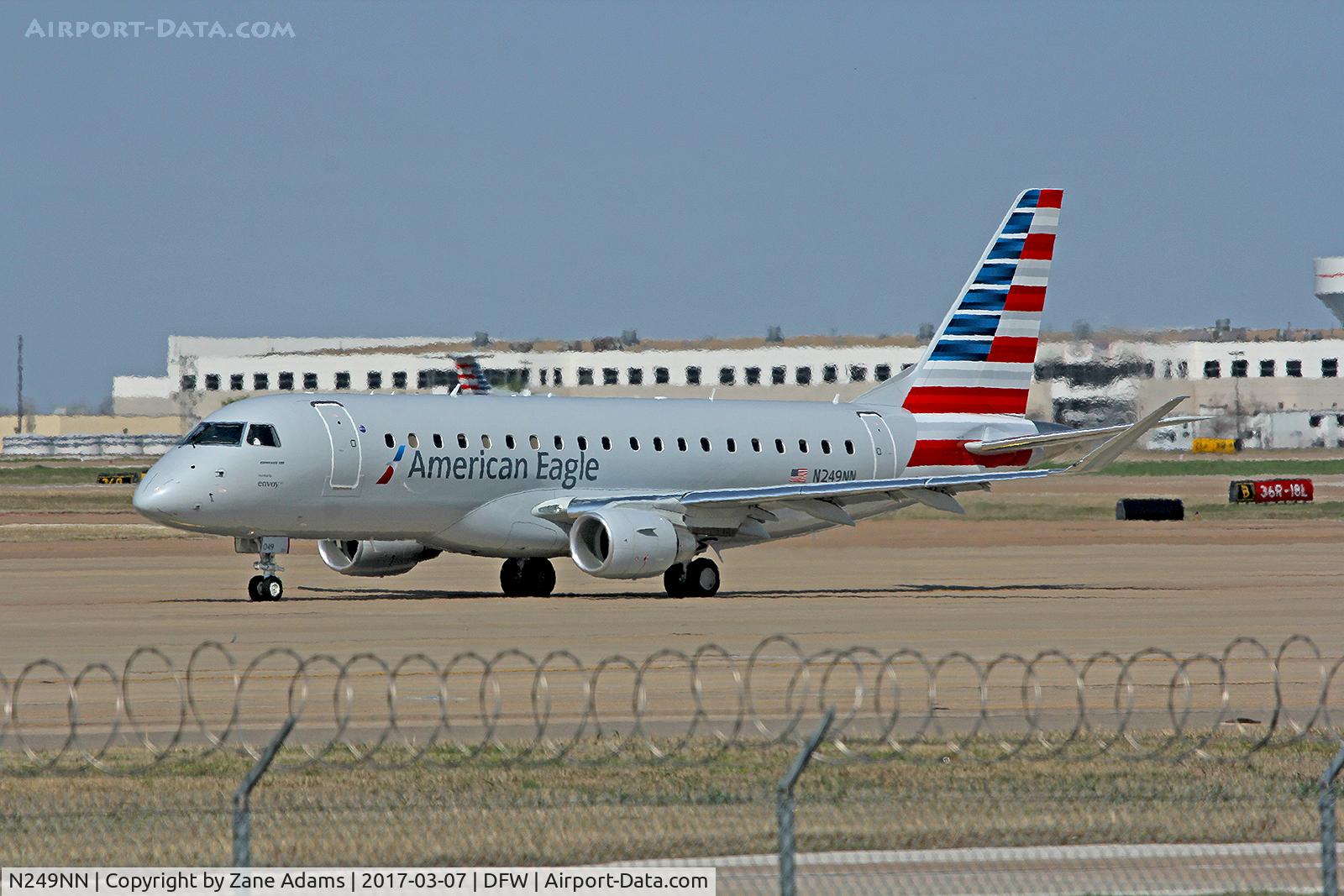 N249NN, 2017 Embraer 175LR (ERJ-170-200LR) C/N 17000634, Arriving at DFW Airport