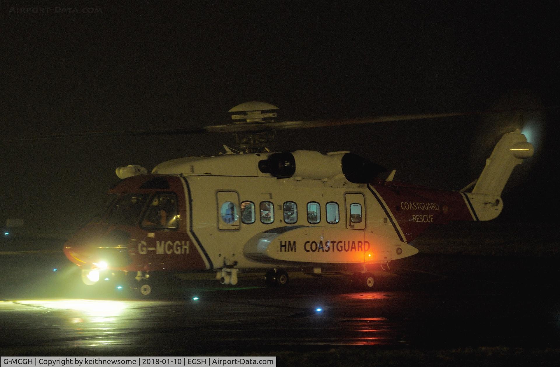 G-MCGH, 2014 Sikorsky S-92A C/N 920234, Late arrival.