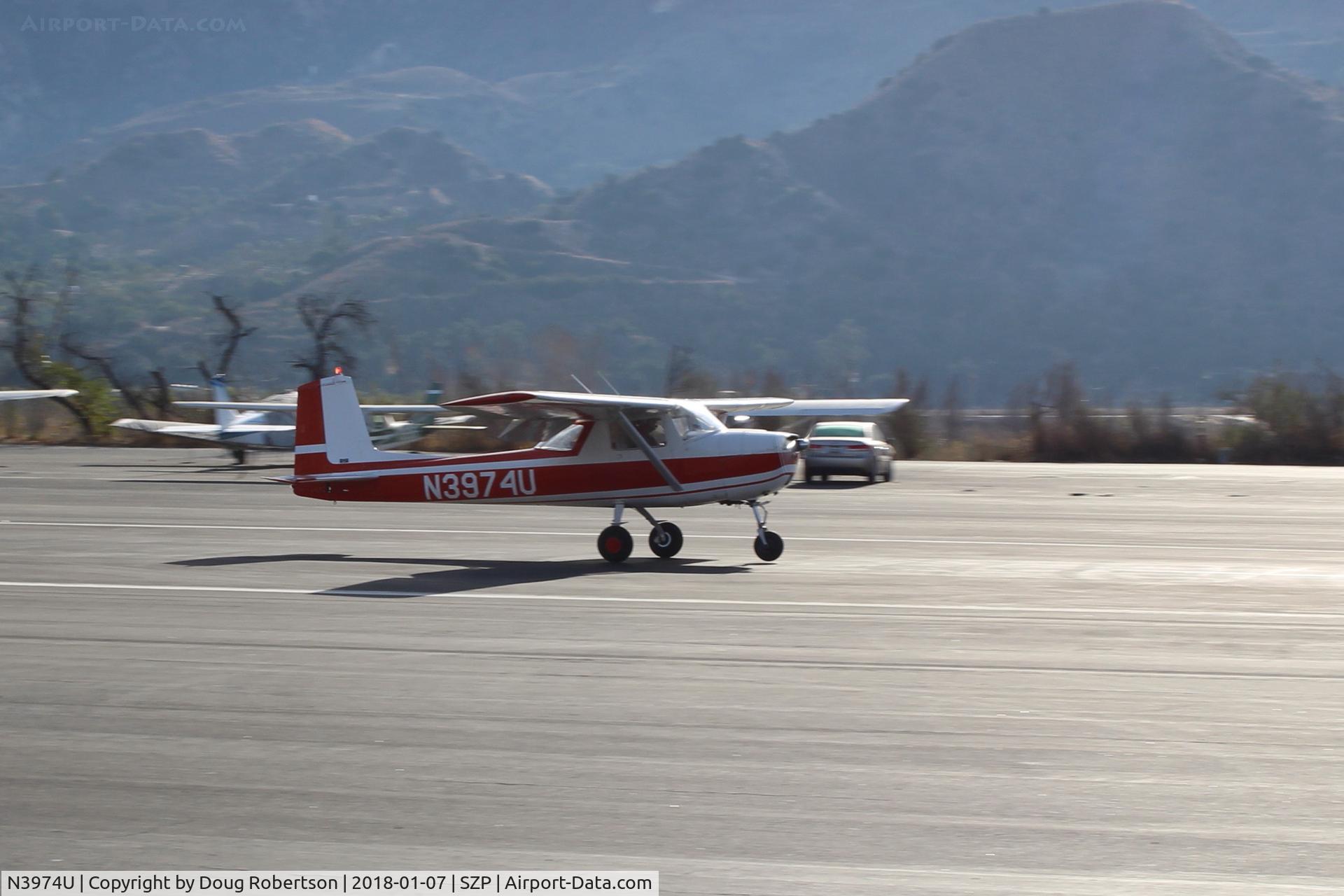 N3974U, 1965 Cessna 150E C/N 15061374, 1965 Cessna 150E, Continental O-200 100 Hp, takeoff roll Rwy 22