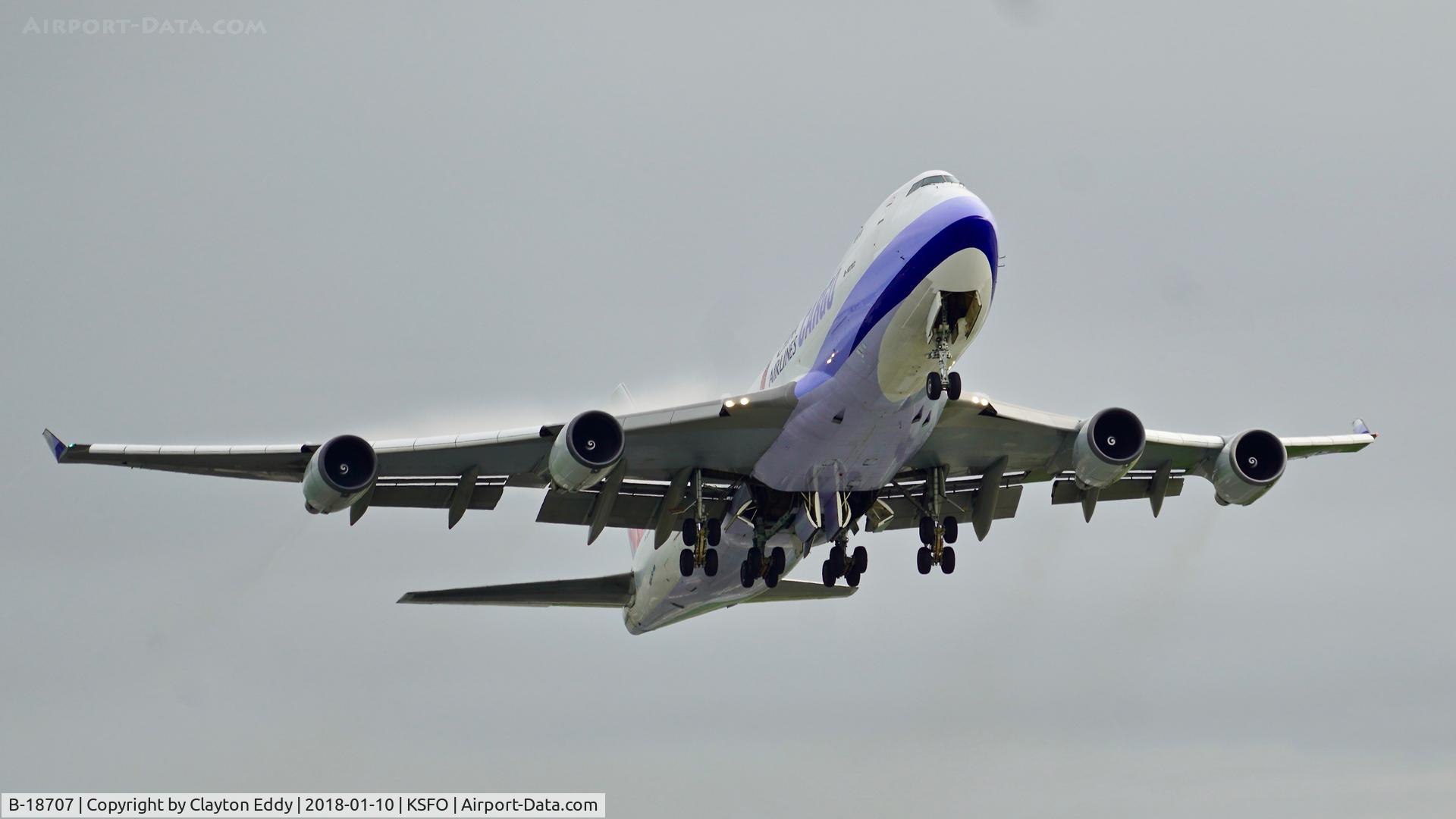 B-18707, 2001 Boeing 747-409F/SCD C/N 30764, SFO 2018.