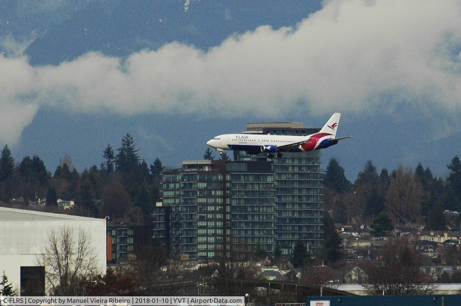 C-FLRS, 1998 Boeing 737-490 C/N 28888, Arrival at YVR.  (Previously reg. N793AS)