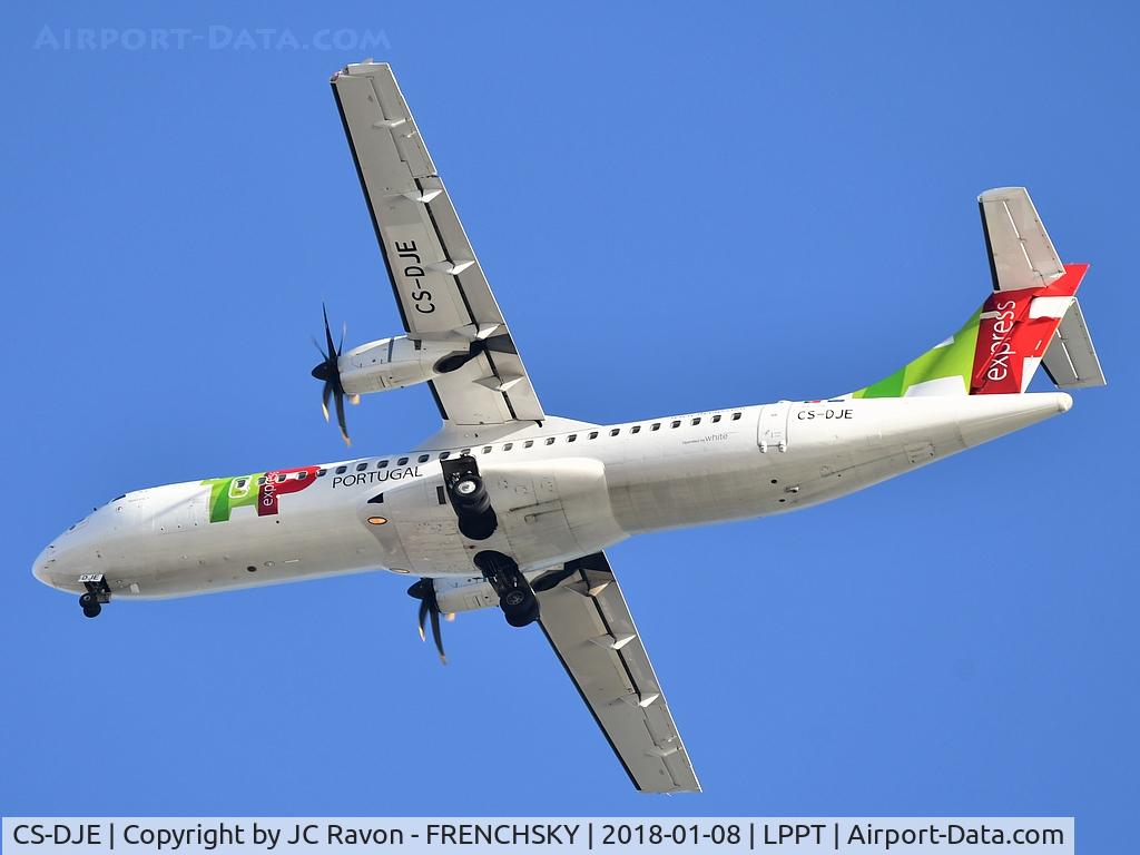 CS-DJE, 2015 ATR 72-600 (72-212A) C/N 1236, Overflying Belem tower, TAP Express 1105 from Seville (SVQ)