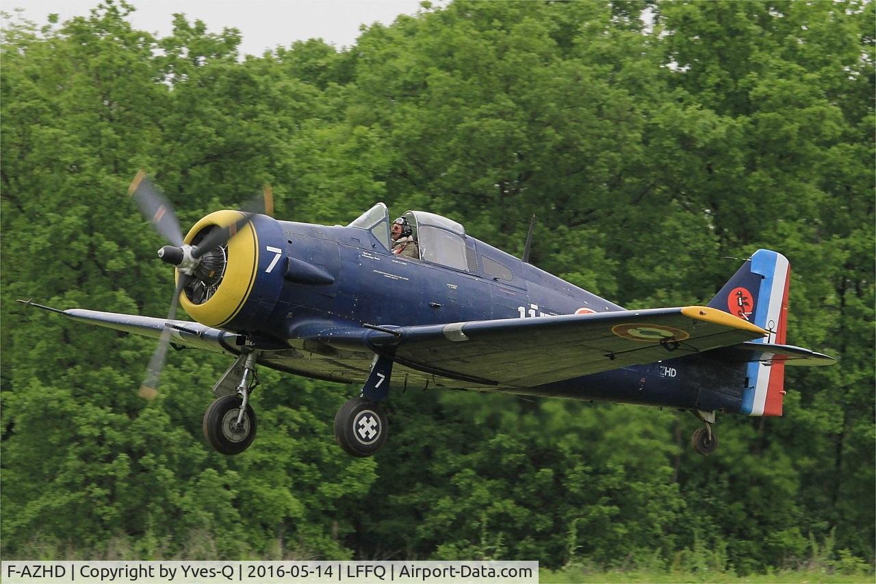 F-AZHD, North American NA-68 C/N SA-30, North American NA-68, Take off rwy 28, La Ferté-Alais (LFFQ) Air show 2016