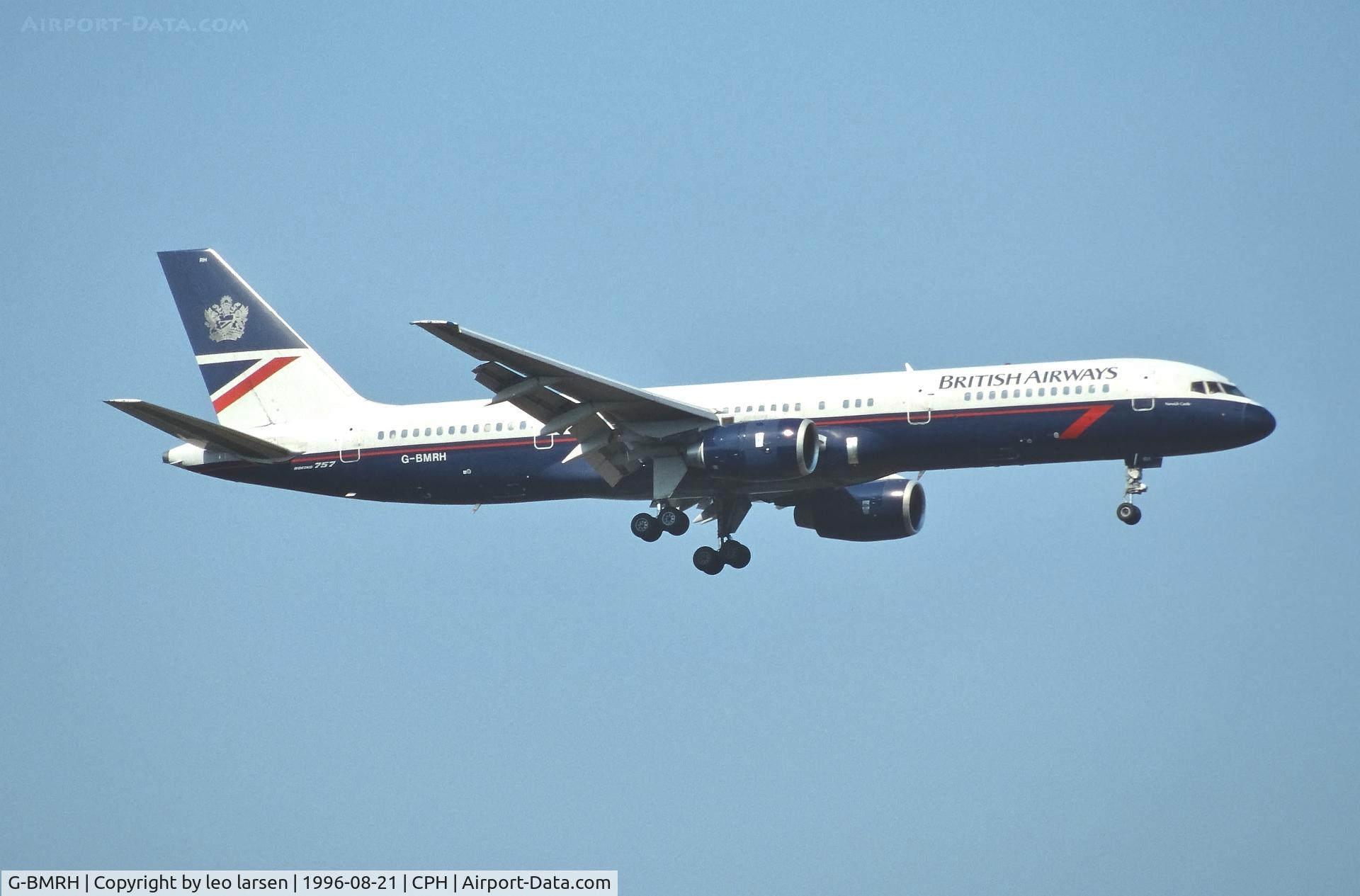 G-BMRH, 1989 Boeing 757-236 C/N 24266, Copenhagen 21.8.1996 app to R-04L