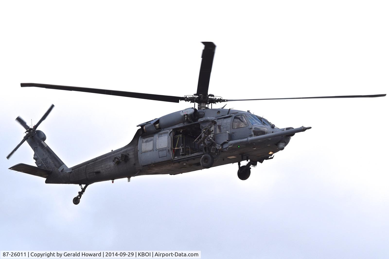 87-26011, 1987 Sikorsky MH-60G Pave Hawk C/N 70-1213, Departing BOI.  66th RQS, Nellis AFB, NV.