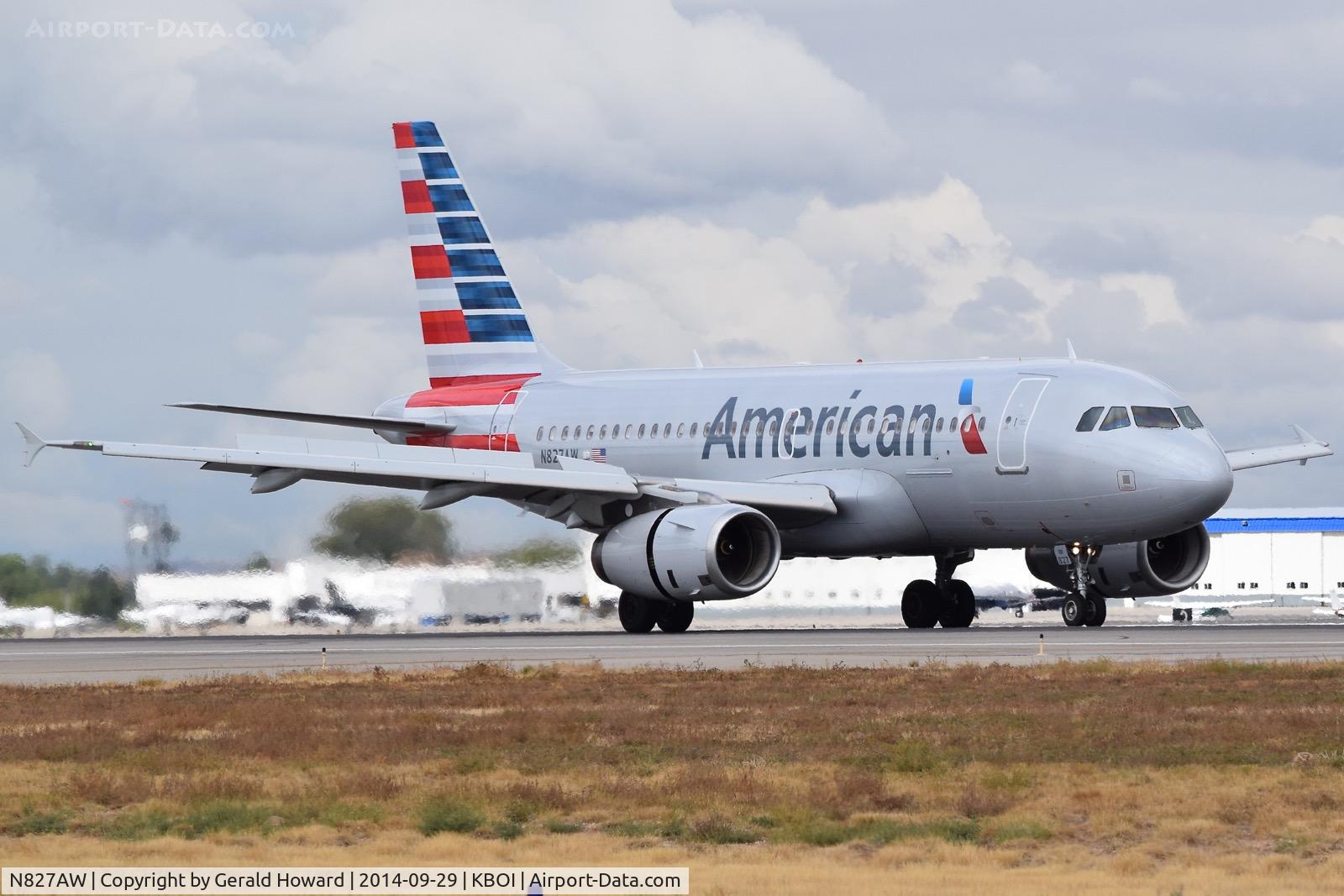 N827AW, 2001 Airbus A319-132 C/N 1547, Landing roll out on RWY 10R.