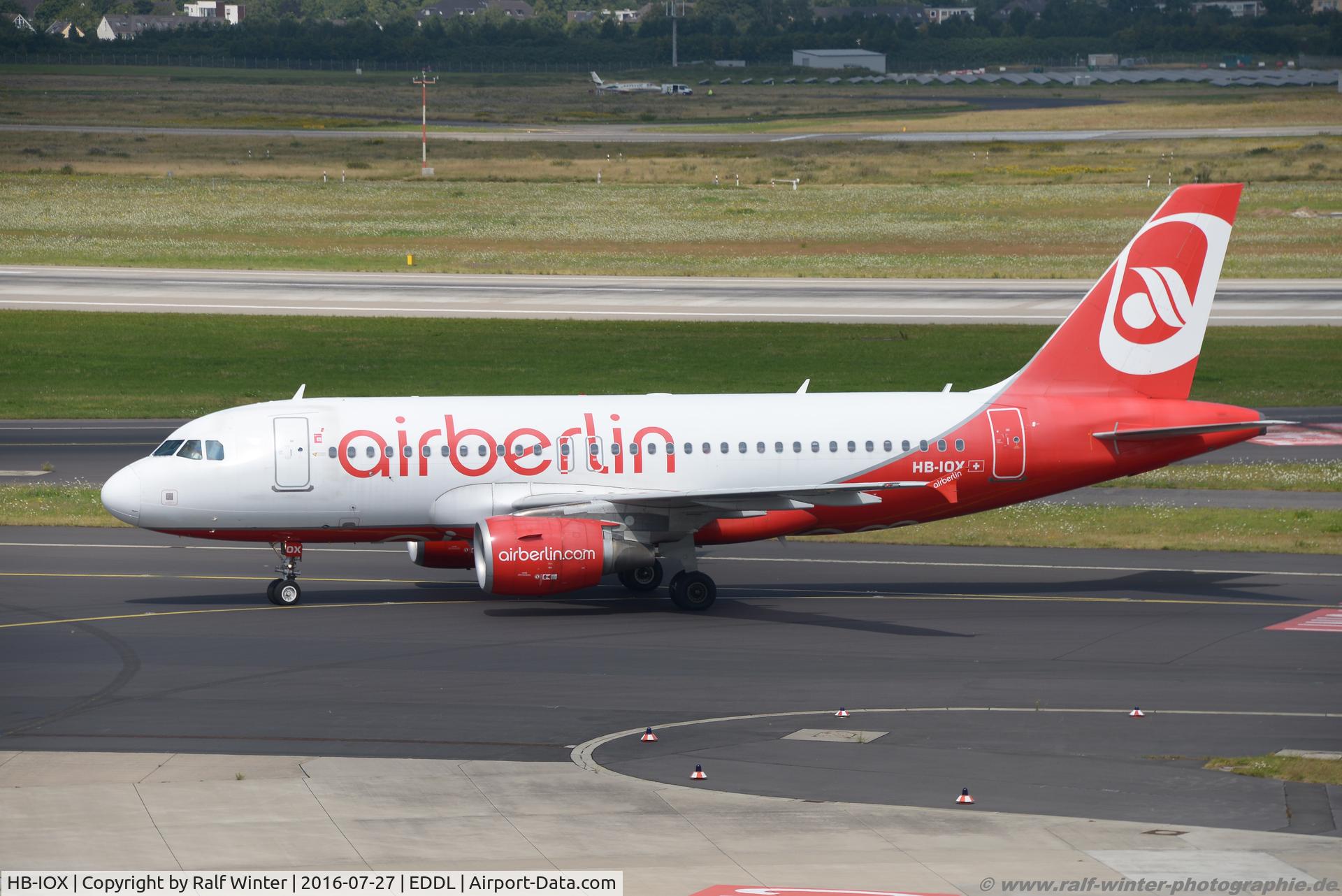 HB-IOX, 2008 Airbus A319-112 C/N 3604, Airbus A319-112 - 4T BHP Belair Airlines opf Air Berlin Colours Air Berlin - 3604 - HB-IOX - 27.07.2016 - DUS