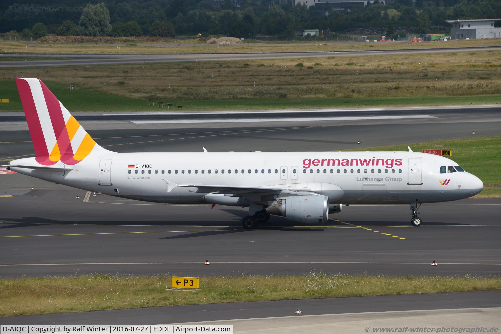 D-AIQC, 1991 Airbus A320-211 C/N 201, Airbus A320-211 - GWI 4U Germanwings ex. Lufthansaa 'Zwickau' - 201 - D-AIQC - 27.07.2016 - DUS