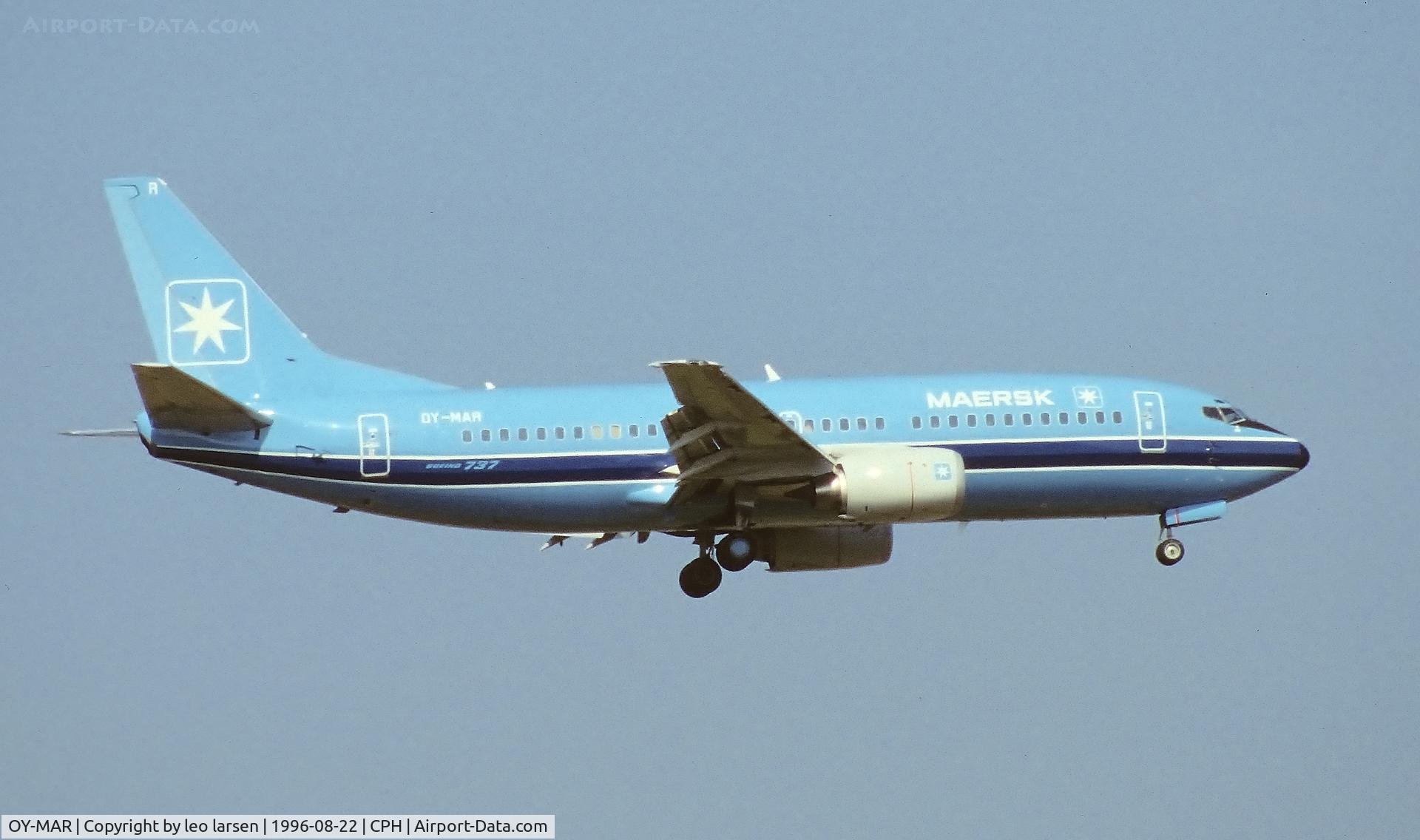 OY-MAR, 1995 Boeing 737-3L9 C/N 27833, Copenhagen 22.8.1996