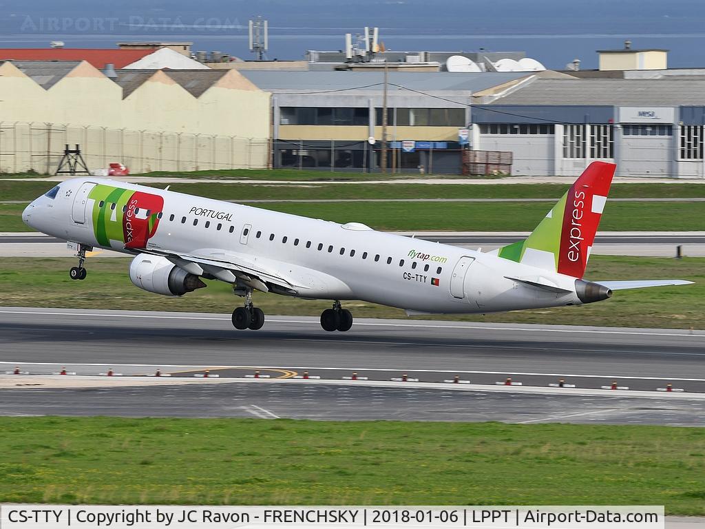 CS-TTY, 2013 Embraer 195AR (ERJ-190-200IGW) C/N 19000609, TAP EXPRESS take off runway 03