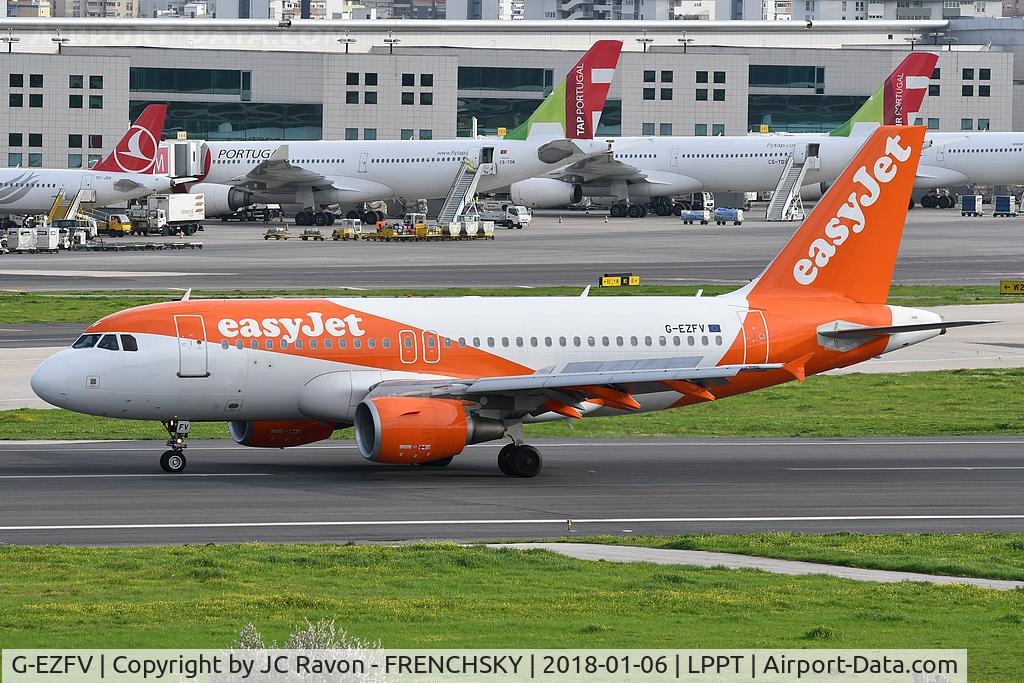 G-EZFV, 2010 Airbus A319-111 C/N 4327, EasyJet landing runway 03