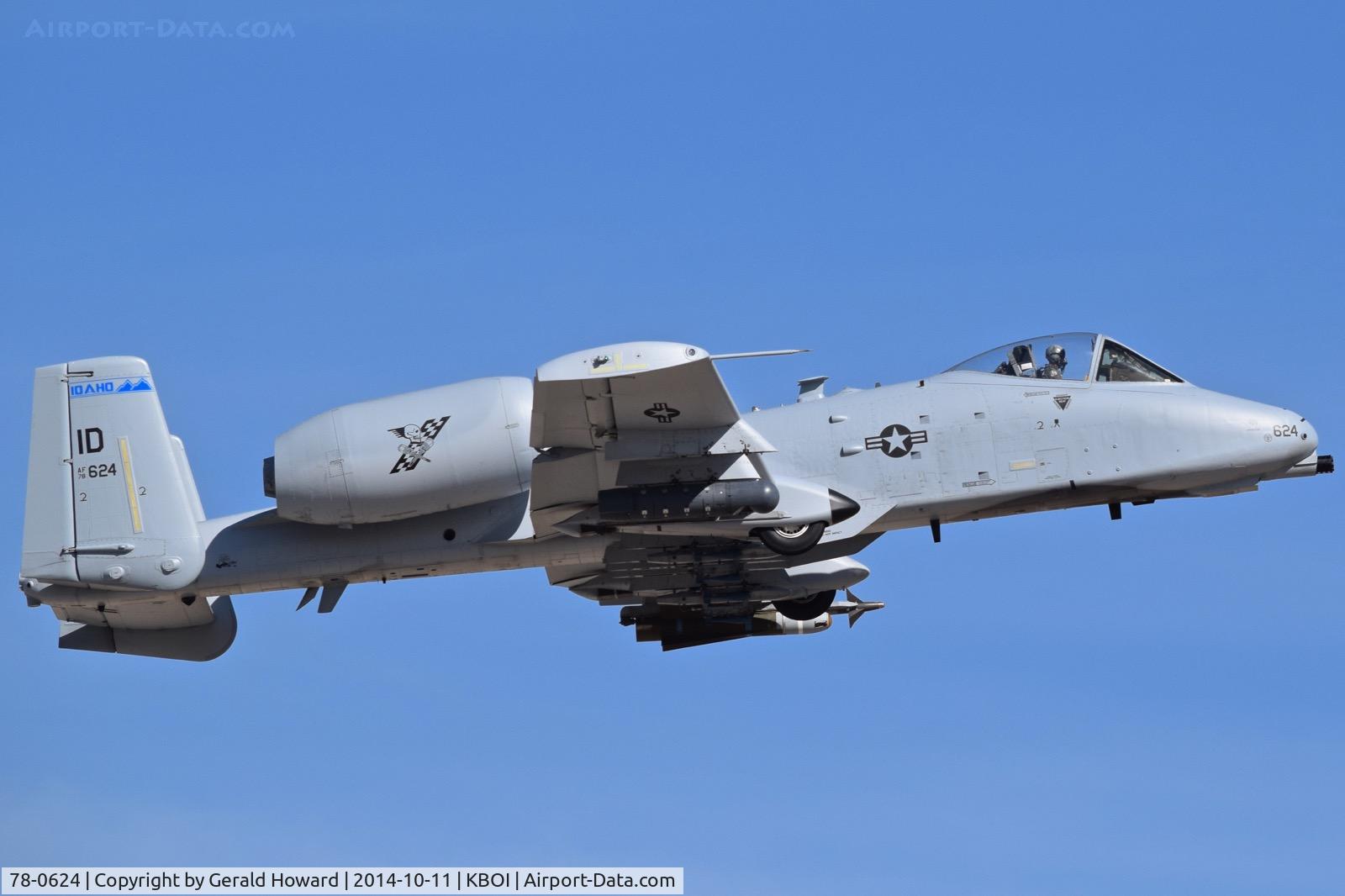 78-0624, 1978 Fairchild Republic A-10C Thunderbolt II C/N A10-0244, Departing RWY 10R. 190th Fighter Sq., 124th Fighter Wing, Idaho ANG.