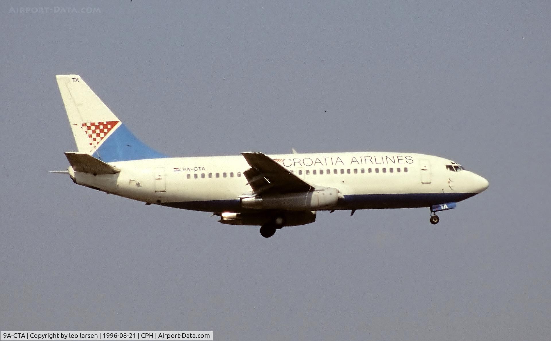 9A-CTA, 1981 Boeing 737-230 C/N 22119, Copenhagen 21.8.1996 app to R-04L