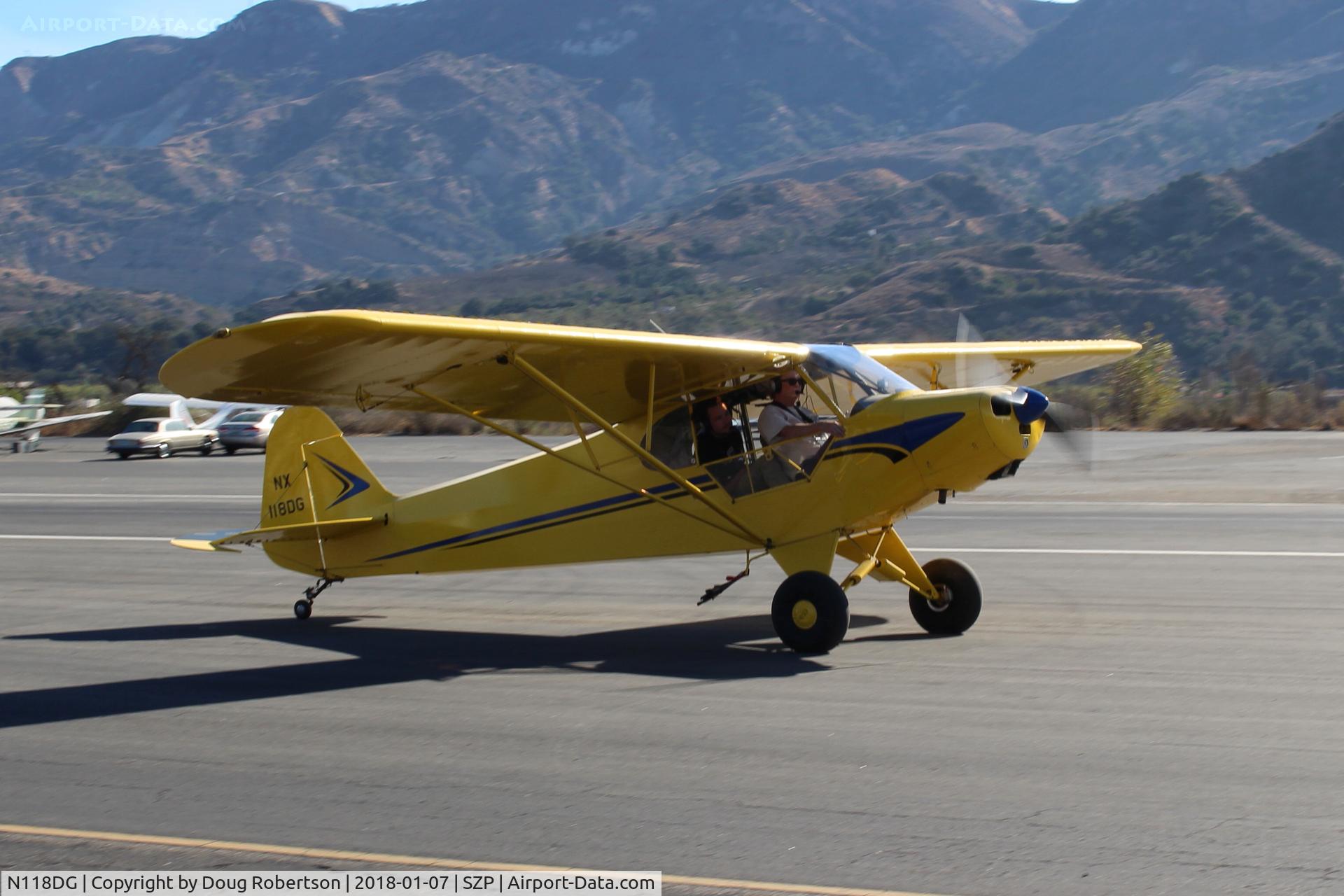 N118DG, 2008 Piper PA-18 Replica C/N 001, 2008 Ganzer XPA18, Continental O-200 100 Hp, taxi