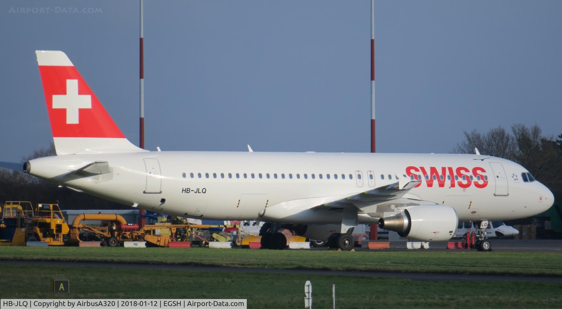 HB-JLQ, 2011 Airbus A320-214 C/N 4673, Gleaming in the winter sun following a repaint carried out at Norwich