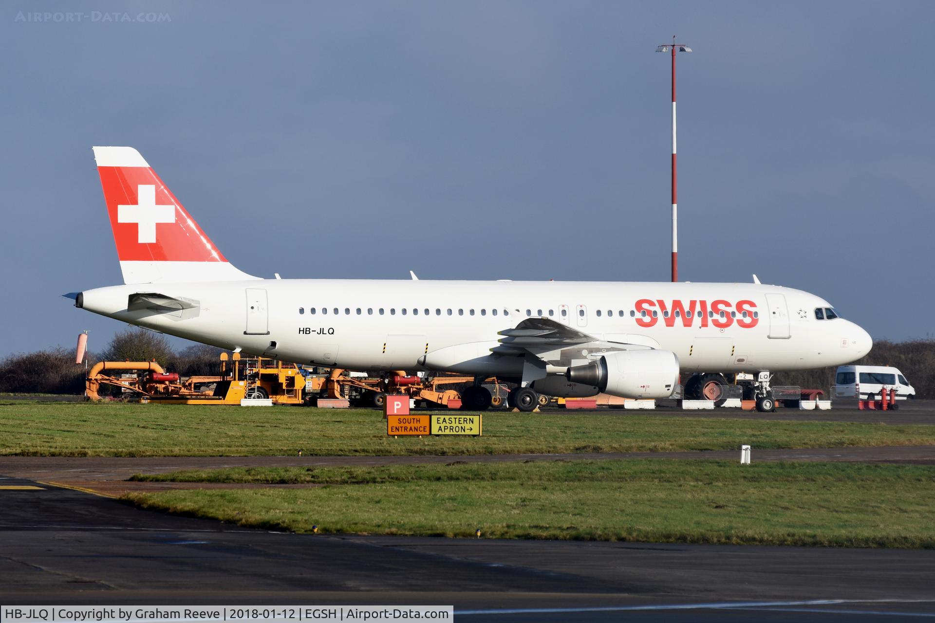 HB-JLQ, 2011 Airbus A320-214 C/N 4673, Parked at Norwich after a re-spray.