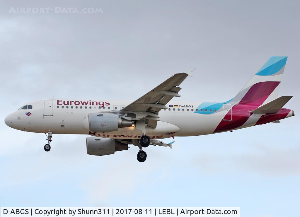 D-ABGS, 2009 Airbus A319-112 C/N 3865, Landing rwy 25R