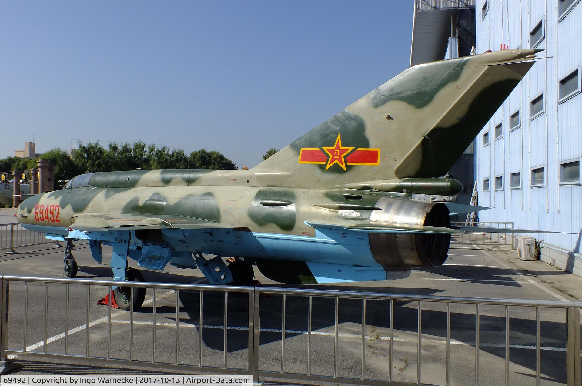 69492, Chengdu J-7C C/N 730010, Chengdu J-7C (chinese Version similar to MiG-21MF FISHBED) at the China Aviation Museum Datangshan