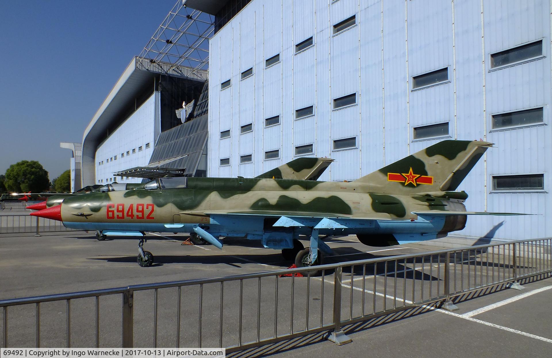 69492, Chengdu J-7C C/N 730010, Chengdu J-7C (chinese Version similar to MiG-21MF FISHBED) at the China Aviation Museum Datangshan