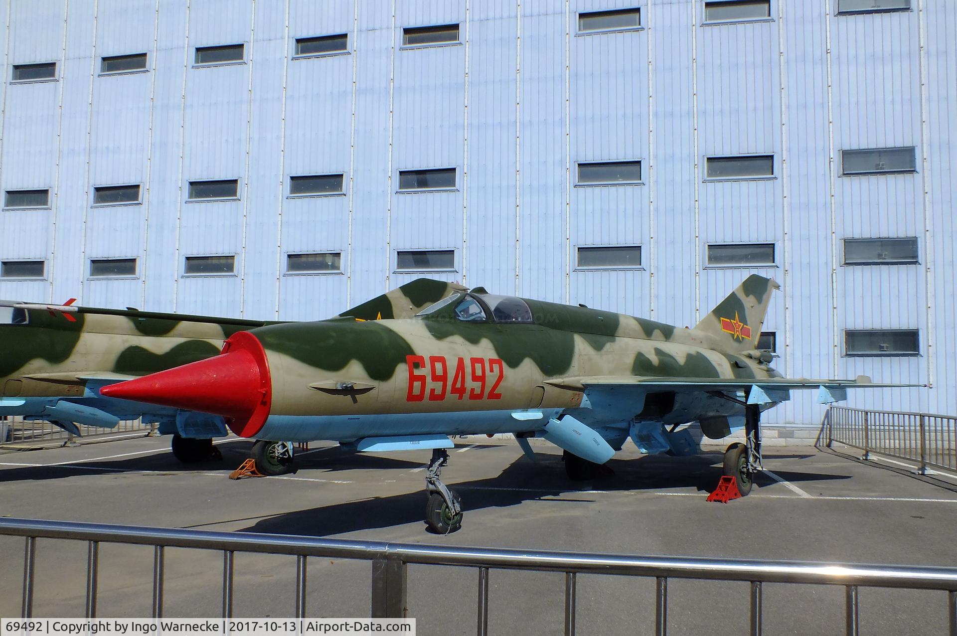 69492, Chengdu J-7C C/N 730010, Chengdu J-7C (chinese Version similar to MiG-21MF FISHBED) at the China Aviation Museum Datangshan