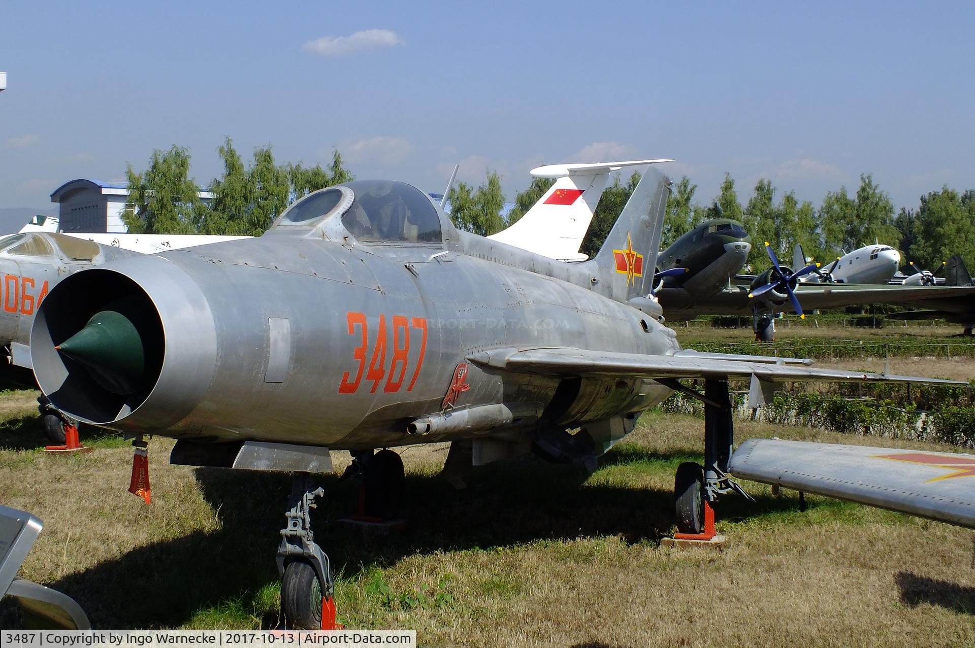 3487, Chengdu F-7 I C/N 70004, Chengdu F-7 I (chinese version of the MiG-21F-13 FISHBED, modified canopy for new ejection seat) at the China Aviation Museum Datangshan
