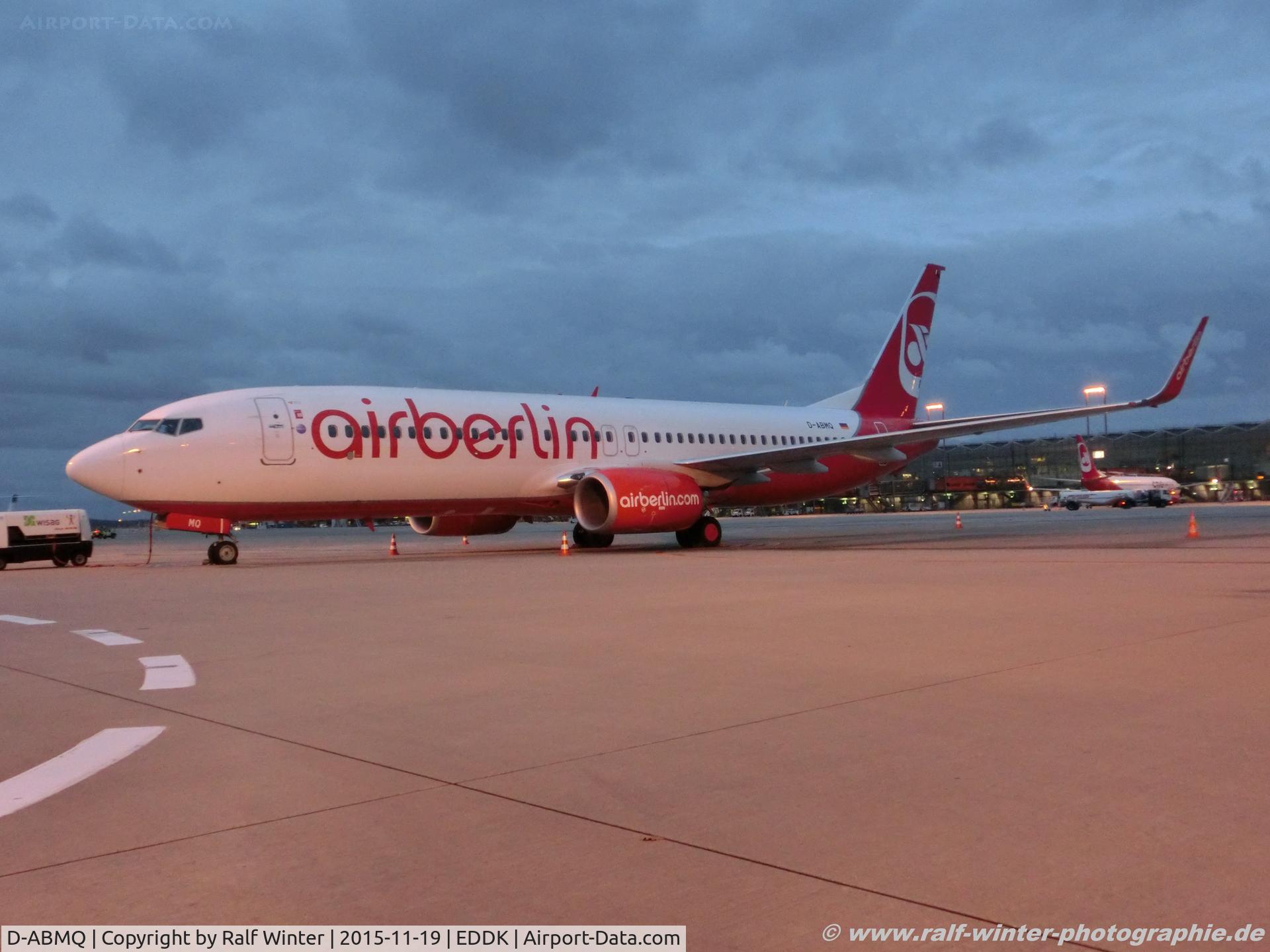 D-ABMQ, 2013 Boeing 737-86J C/N 37780, Boeing 737-86J(W) - HG NLY Niki opby TUIfly for Air Berlin - 37780 - D-ABMQ - 19.11.2015 - CGN