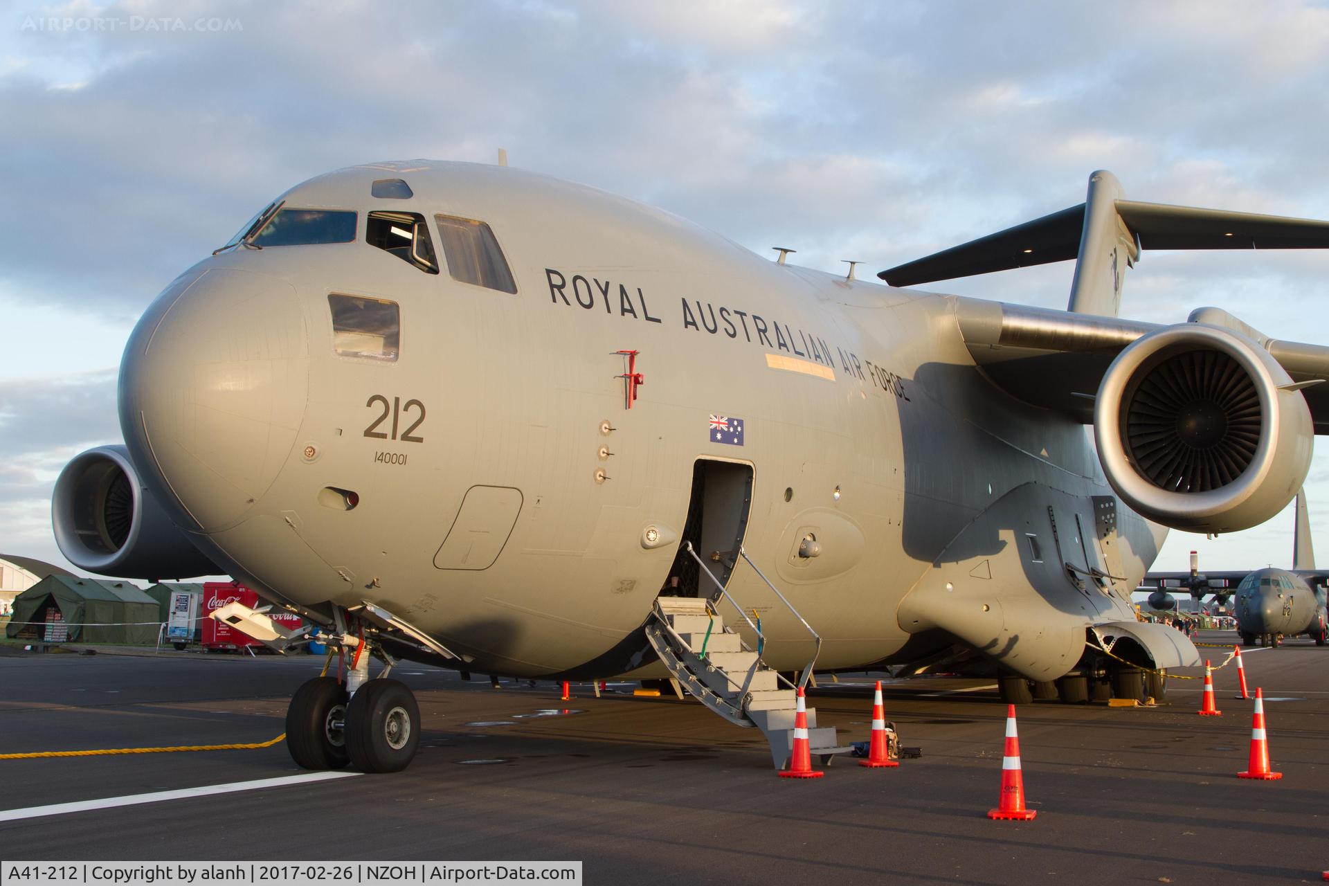 A41-212, 2015 Boeing C-17A Globemaster III C/N F-270/AUS-7, In the static at RNZAF Air Tattoo, 2017