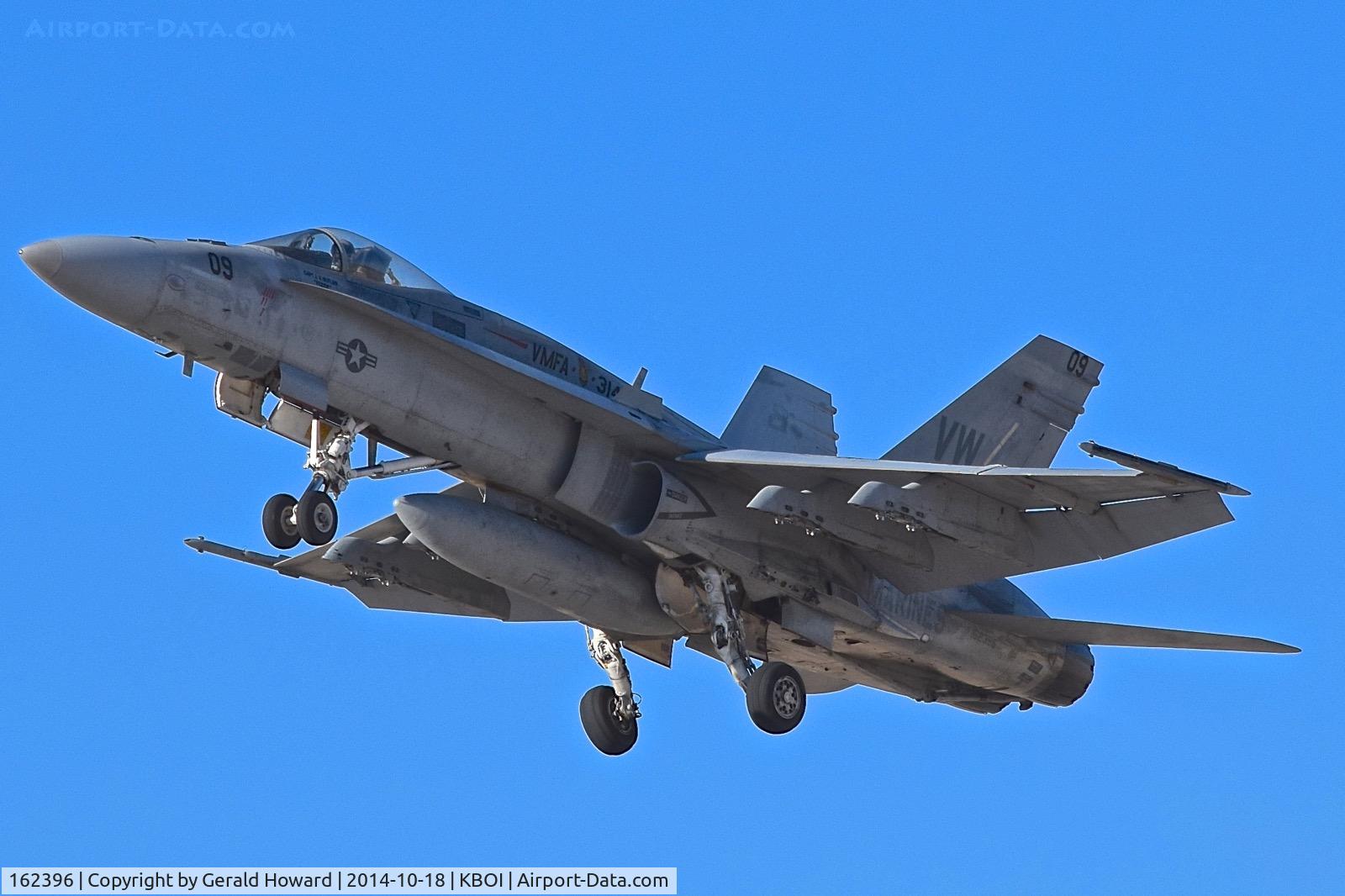162396, McDonnell Douglas F/A-18A Hornet C/N 0220, Departing RWY 10L.  VMFA-314 