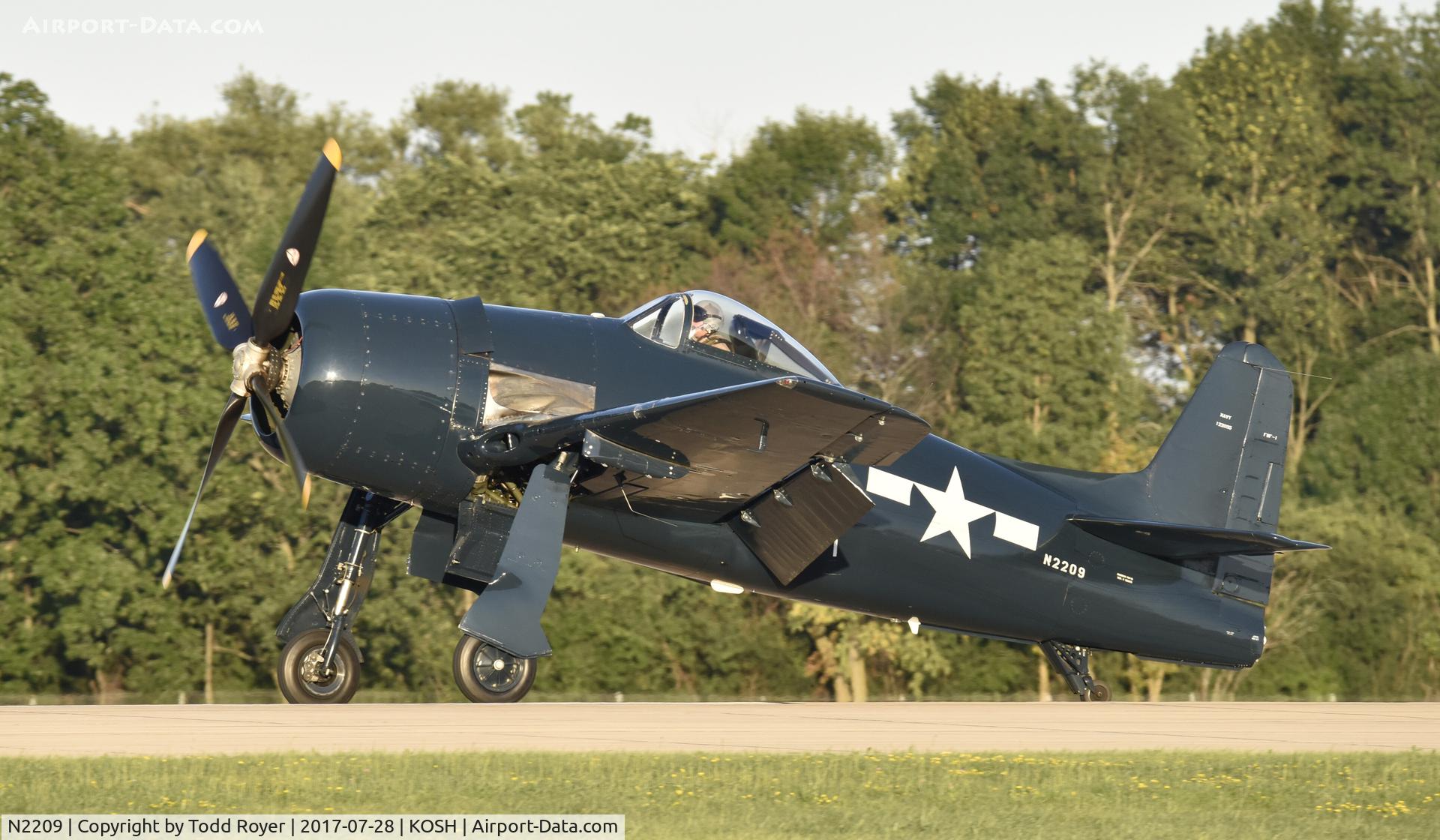 N2209, 1945 Grumman F8F-1B Bearcat C/N 122095, Airventure 2017
