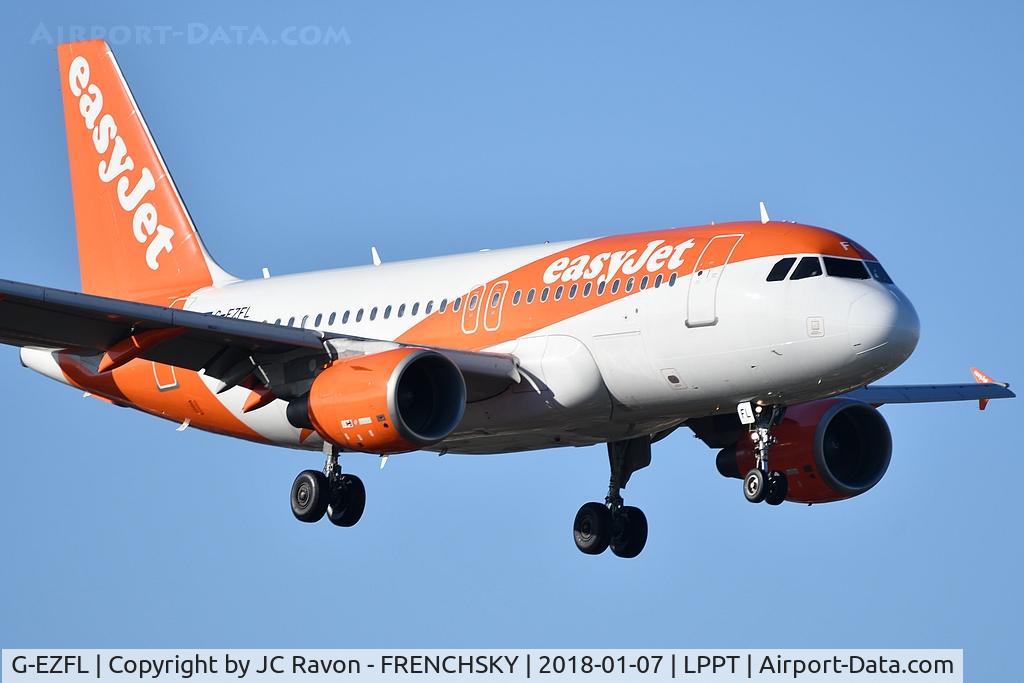 G-EZFL, 2009 Airbus A319-111 C/N 4056, landing runway 03