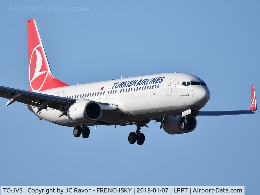 TC-JVS, 2016 Boeing 737-8F2 C/N 60021/5911, Turkish Airlines landing runway 03 from Istambul