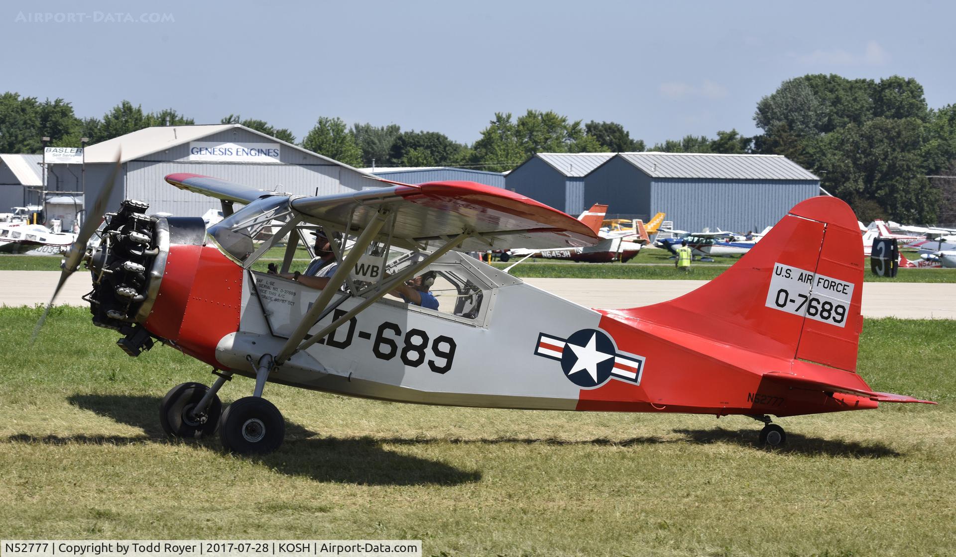 N52777, 1943 Stinson L-5 Sentinel C/N 7689, Airventure 2017