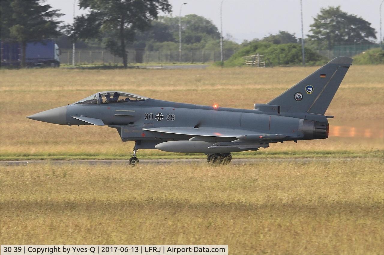 30 39, Eurofighter EF-2000 Typhoon S C/N 123/GS025, Eurofighter EF-2000 Typhoon S, Take off run rwy 08, Landivisiau Naval Air Base (LFRJ) Tiger Meet 2017