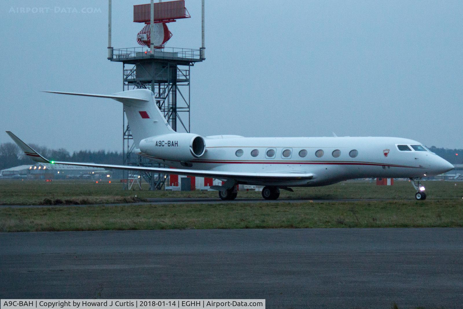 A9C-BAH, 2014 Gulfstream Aerospace G650 (G-VI) C/N 6081, Arriving just after sunrise.