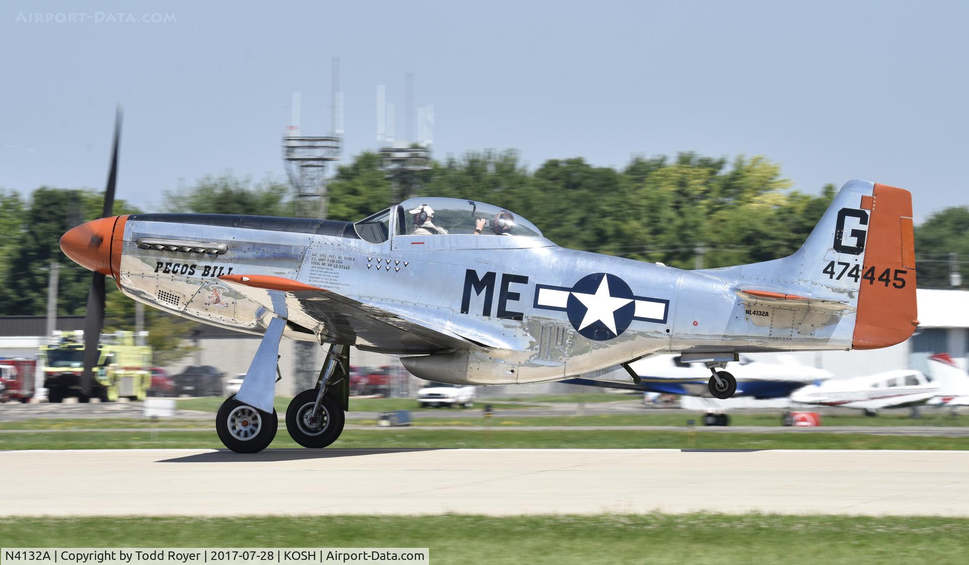 N4132A, 1944 North American P-51D Mustang C/N 122-40985, Airventure 2017